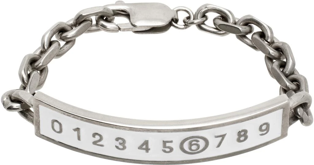 MM6 Silver 
White Numeric Bracelet
