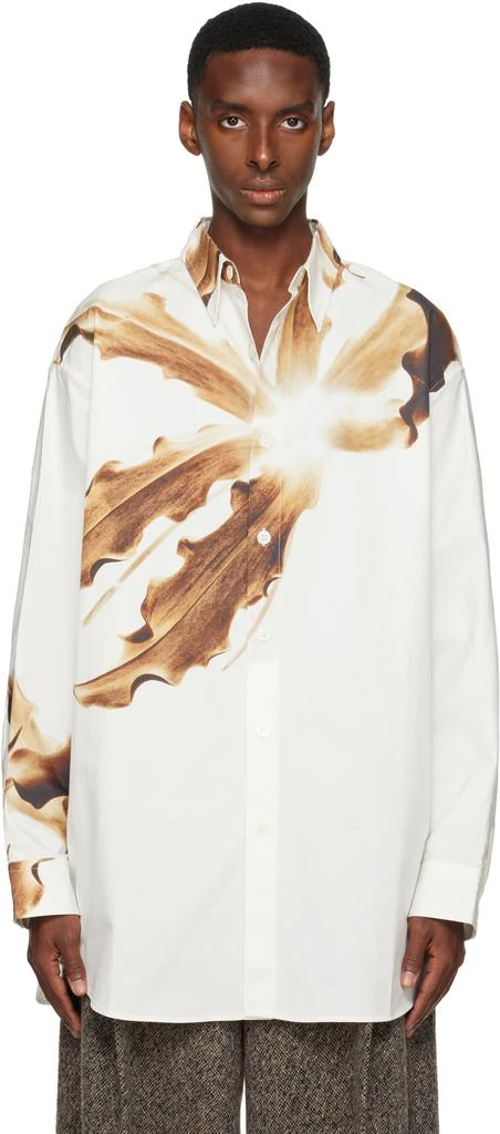 Dries Van Noten White Flame Lily Print Shirt 1