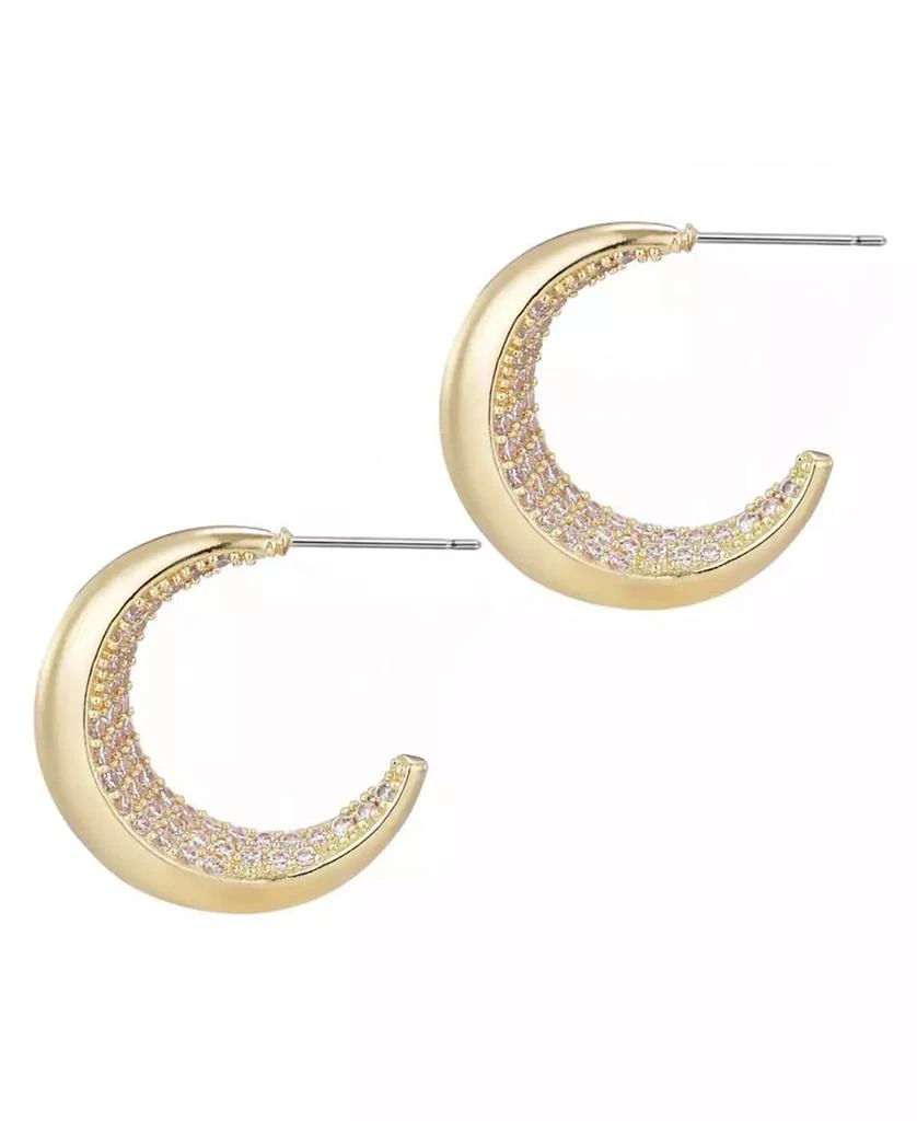 ADORNIA Gold Plated Crystal Lined Hoop Earrings 2