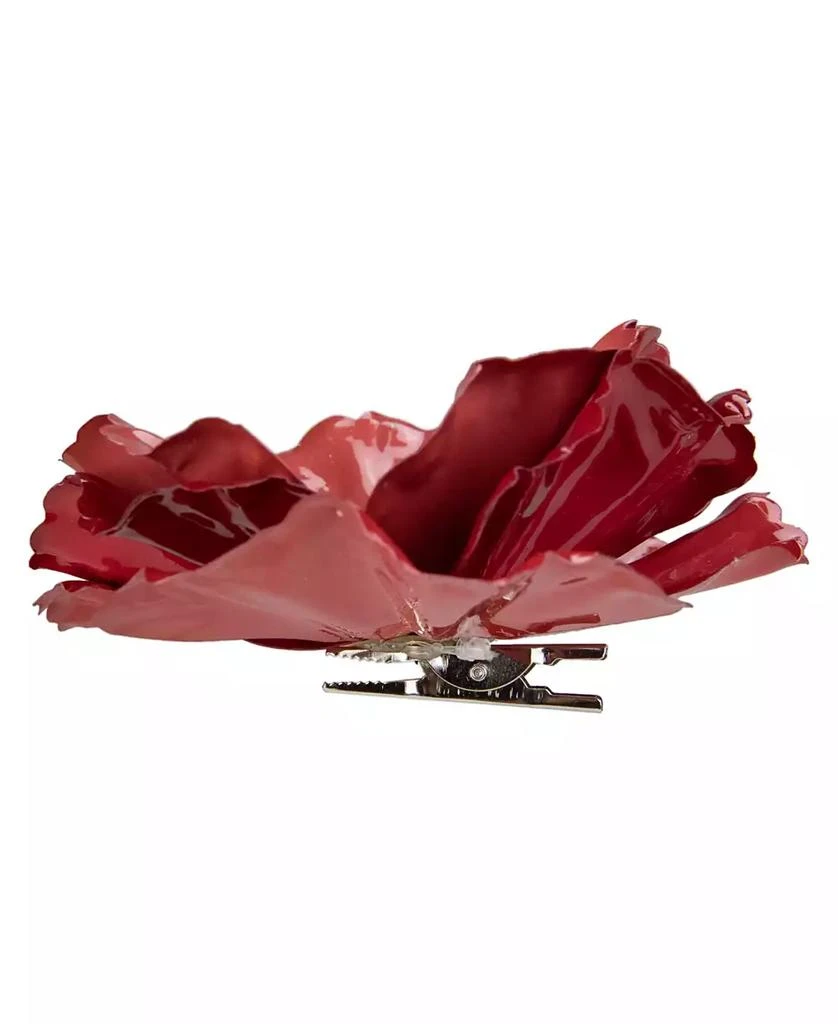 Northlight Shiny Coral Poppy Clip Christmas Ornament 2