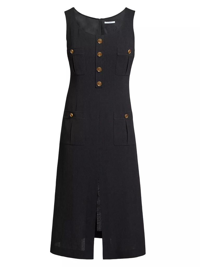 Santorelli Virgin Wool A-Line Midi-Dress