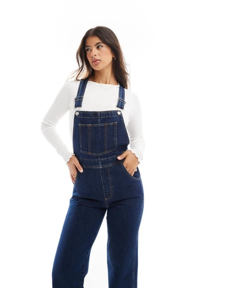 ASOS ASOS DESIGN denim dungaree in rinse wash 4