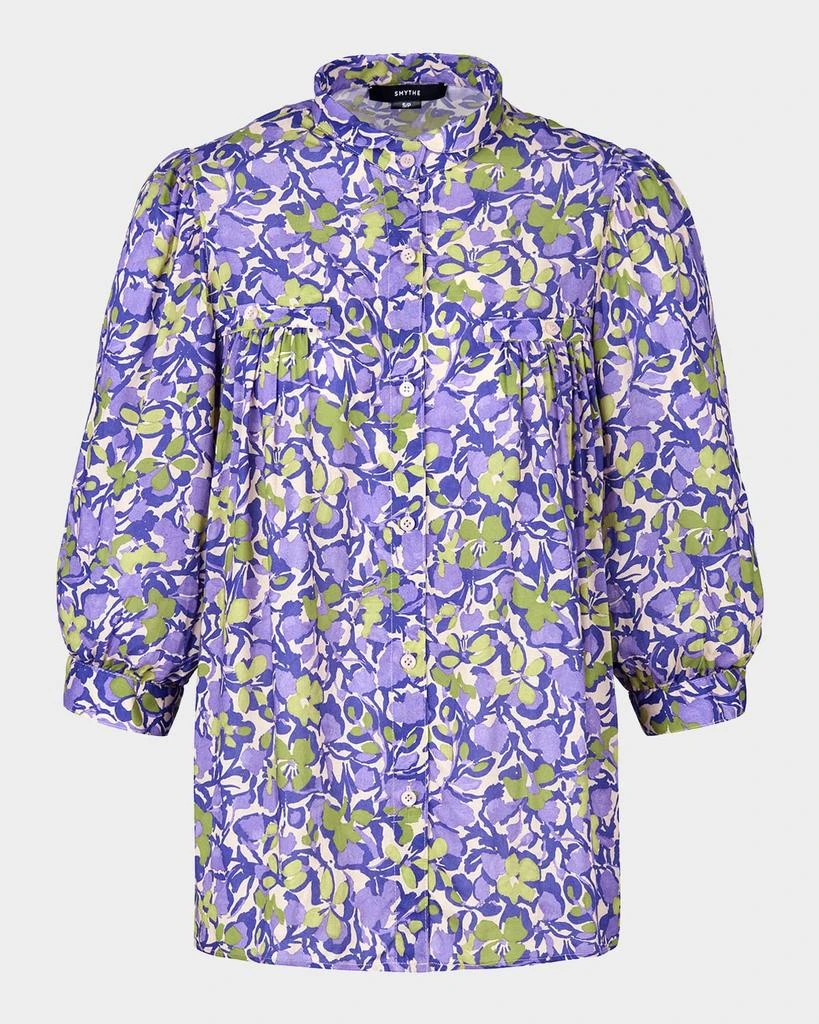 Smythe Orchid Floral Shirred Pocket Blouse 1