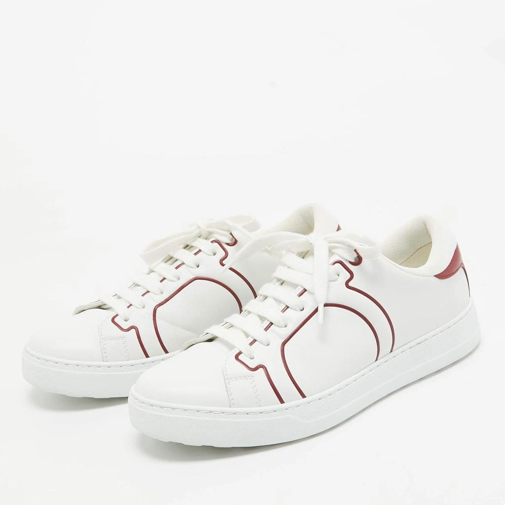 Salvatore Ferragamo Ferragamo White/Red Leather Classic Tennis Low Top Sneakers Size 40 2