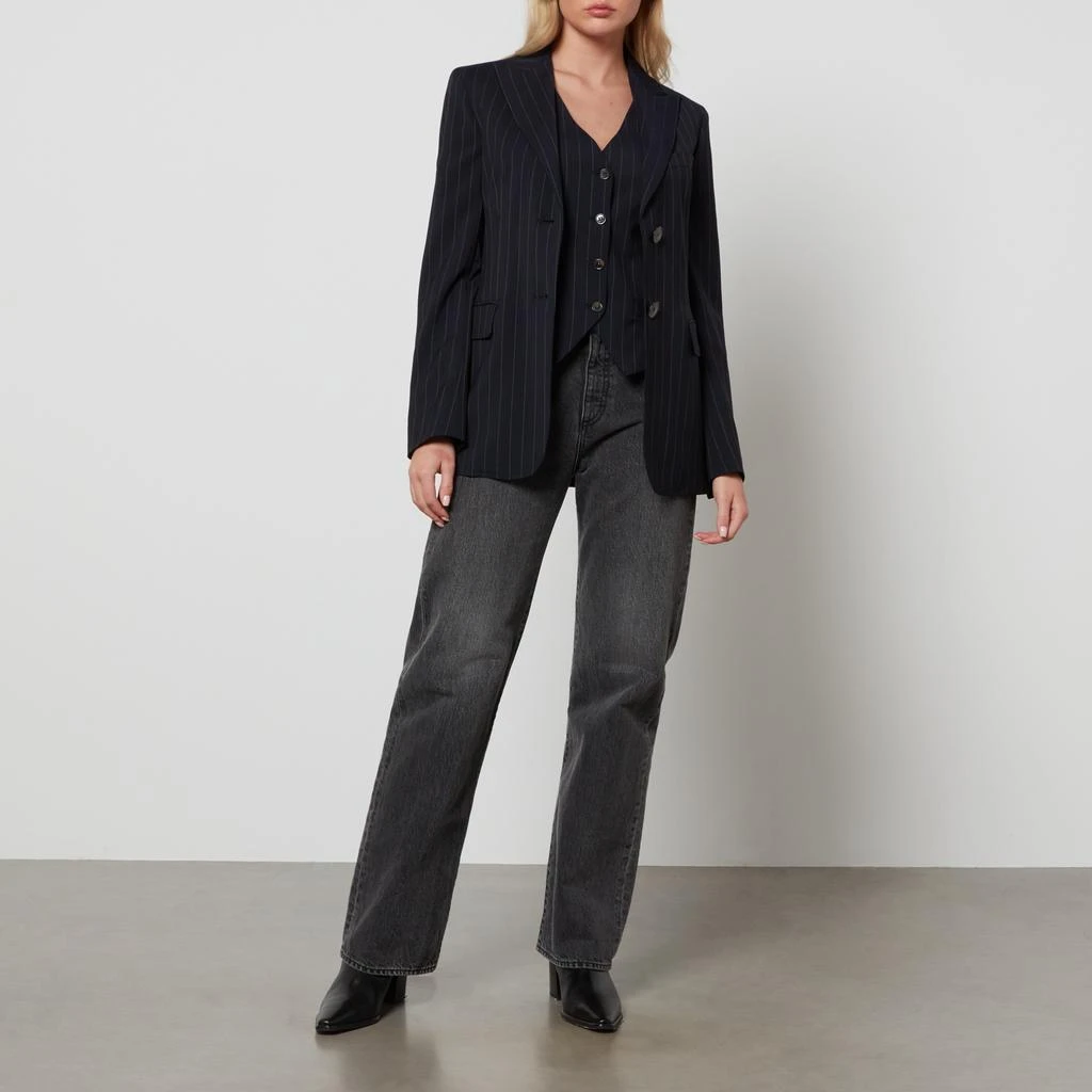 Max Mara Mora Pinstriped Woven Blazer 3