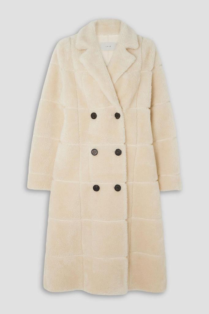 LVIR Double-breasted paneled faux shearling coat
