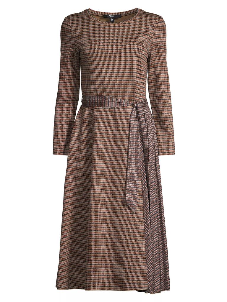 Weekend Max Mara Plaid Cotton-Blend Tie-Waist Midi-Dress