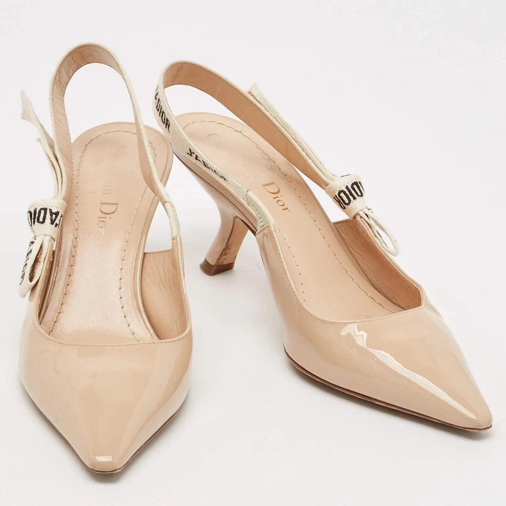 Dior Dior Beige Patent Leather J'Adior Slingback Pumps Size 36 4