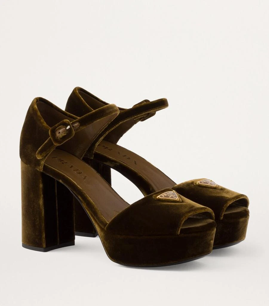 Prada Velvet Platform Sandals 95 5