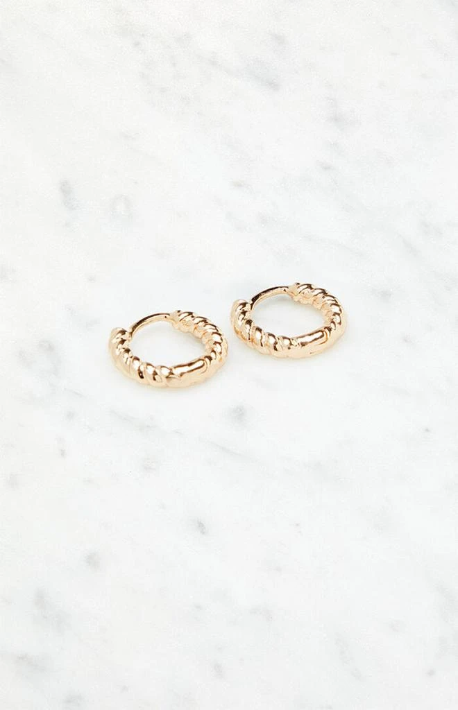 John Galt Gold Croissant Hoop Earrings 2