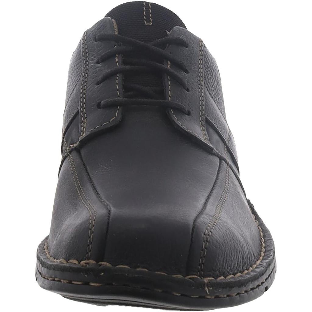 Espace Mens Leather Front Lace Oxfords black oily leather US 7