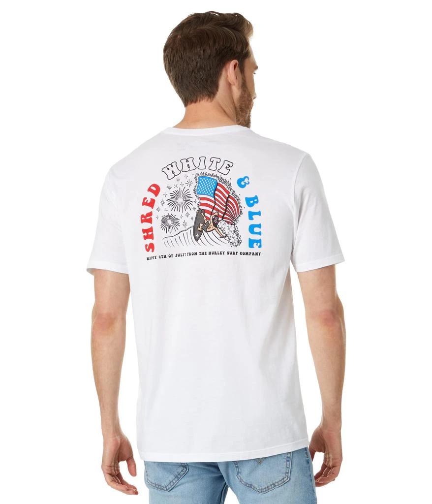 Hurley Shred White & Blue Short Sleeve Tee 1