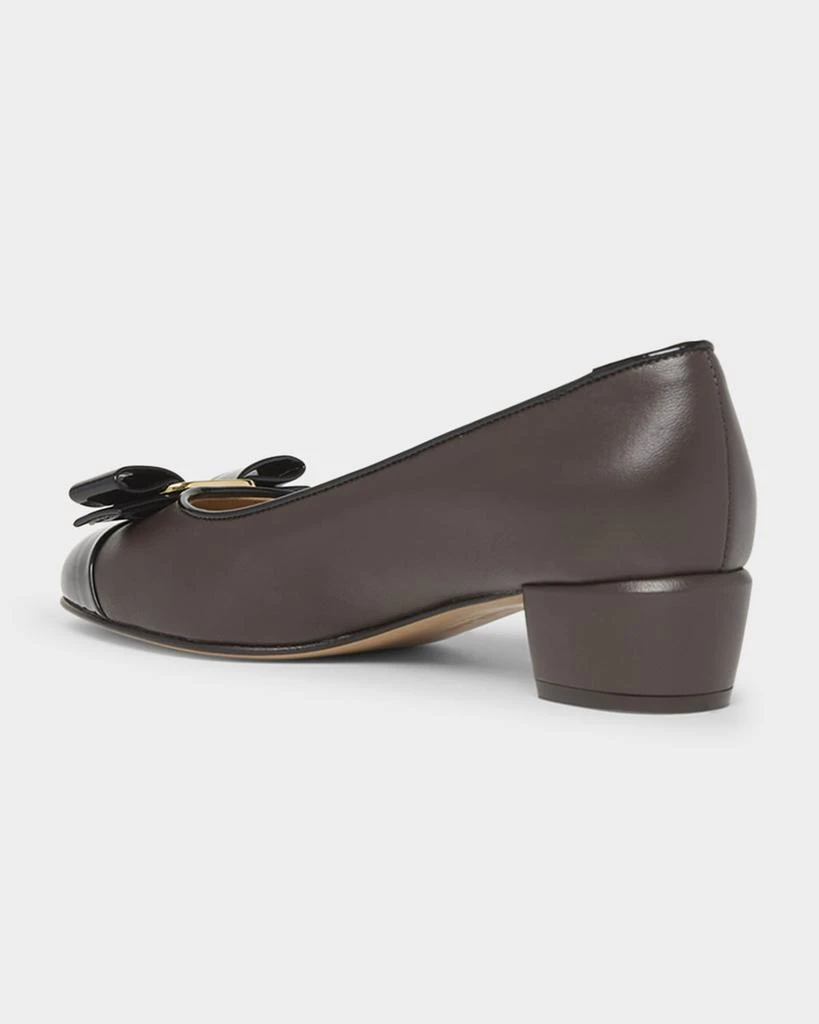 Salvatore Ferragamo Vara Bicolor Leather Bow Low Pumps 2