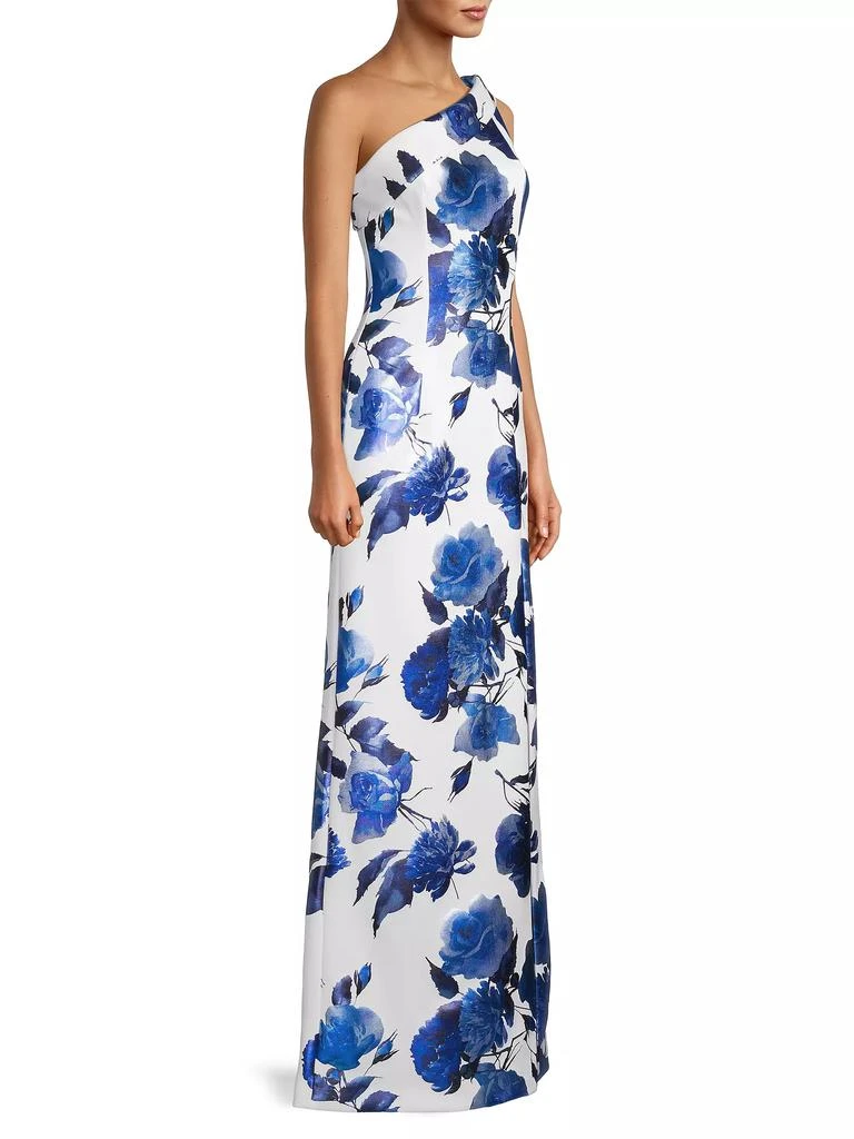 Black Halo Eve Dolan Floral One-Shoulder Gown 4