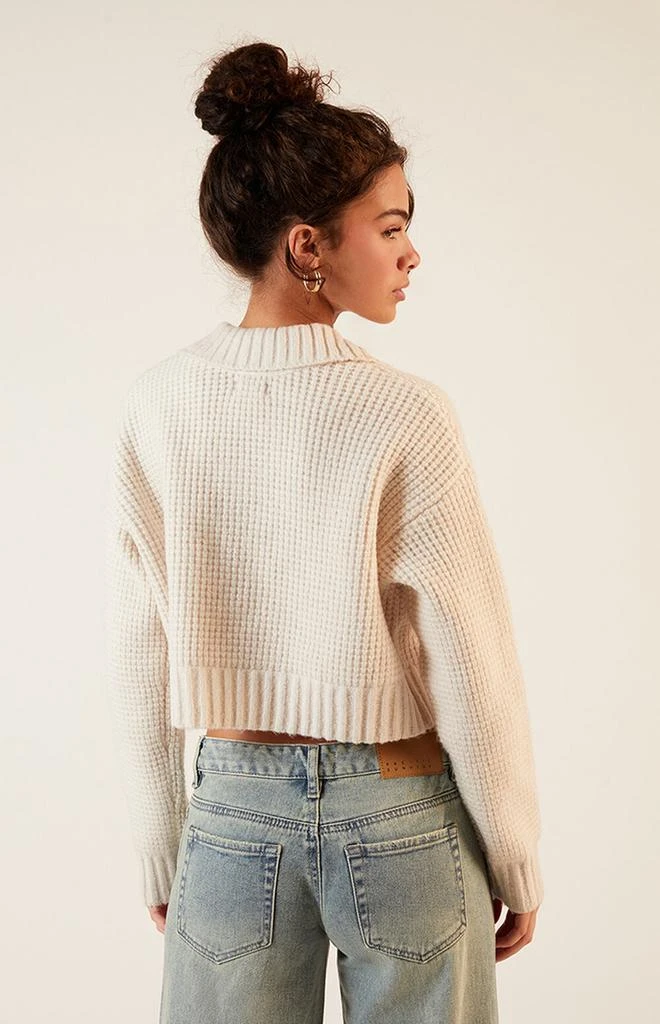 LA Hearts Gabriela Waffle Knit Collared Sweater 3