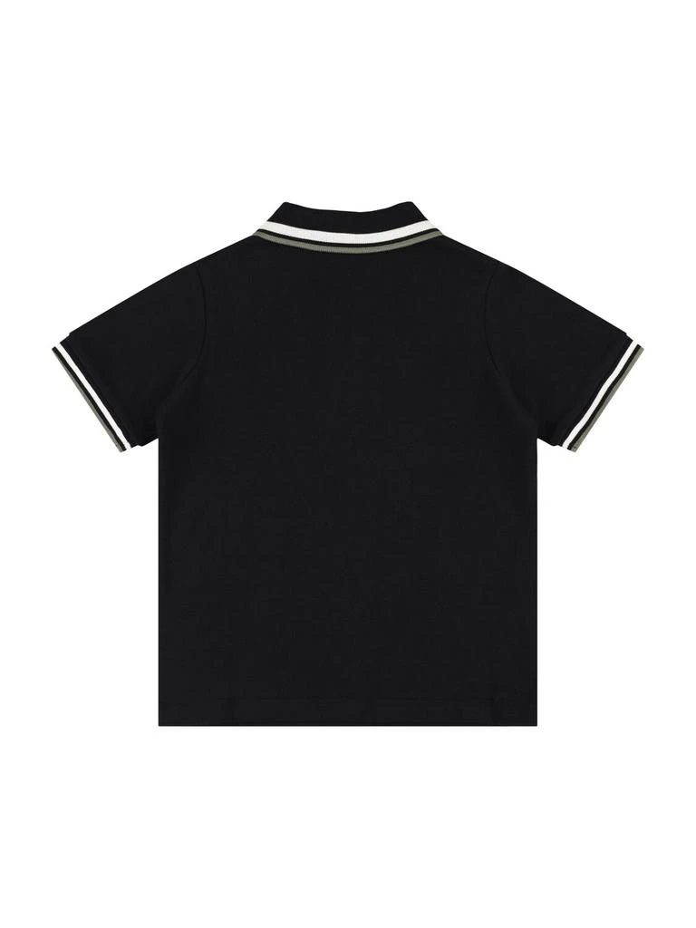 Moncler Tricolour Trimmed Cotton Polo Shirt 2