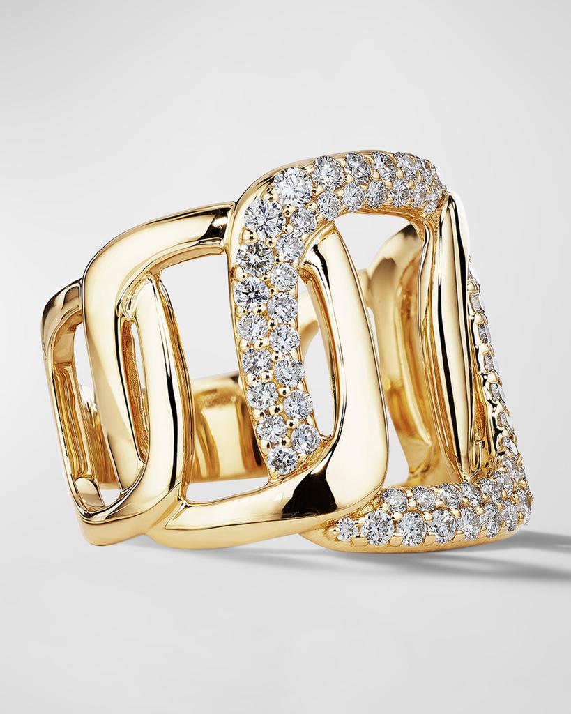 Mimi So 18K Yellow Gold 5 Link Pave Diamond Ring