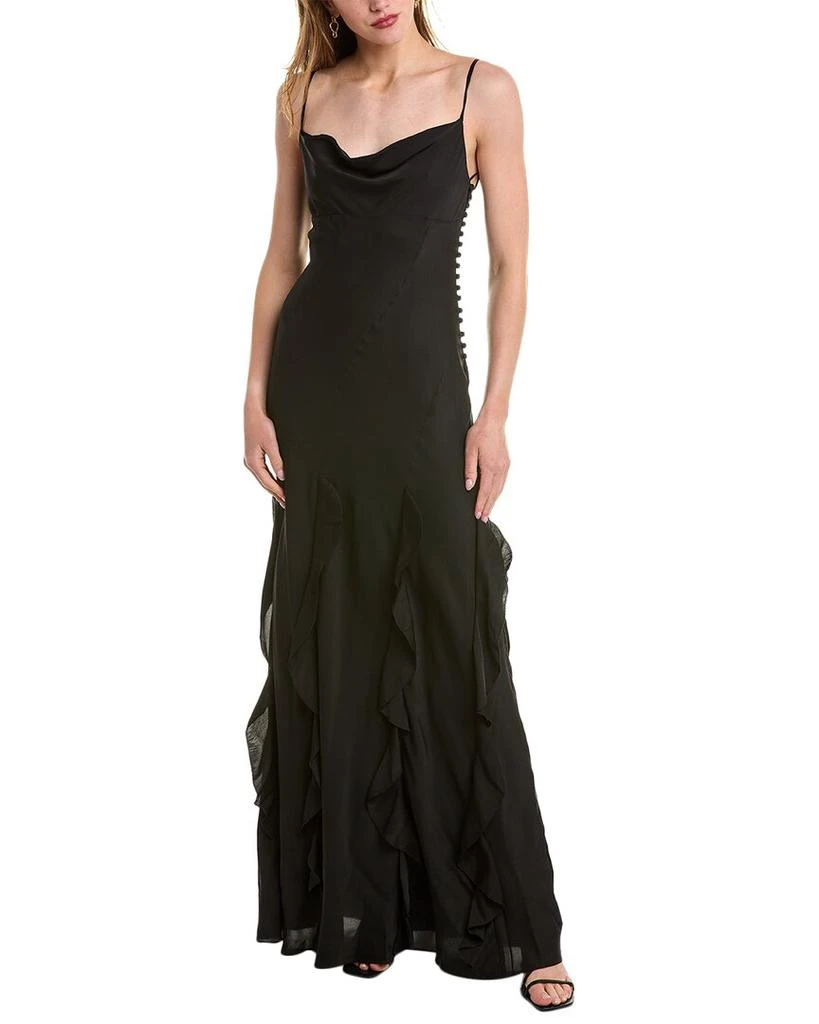 NICHOLAS Kamila Ruffle Cowl Silk Gown 1