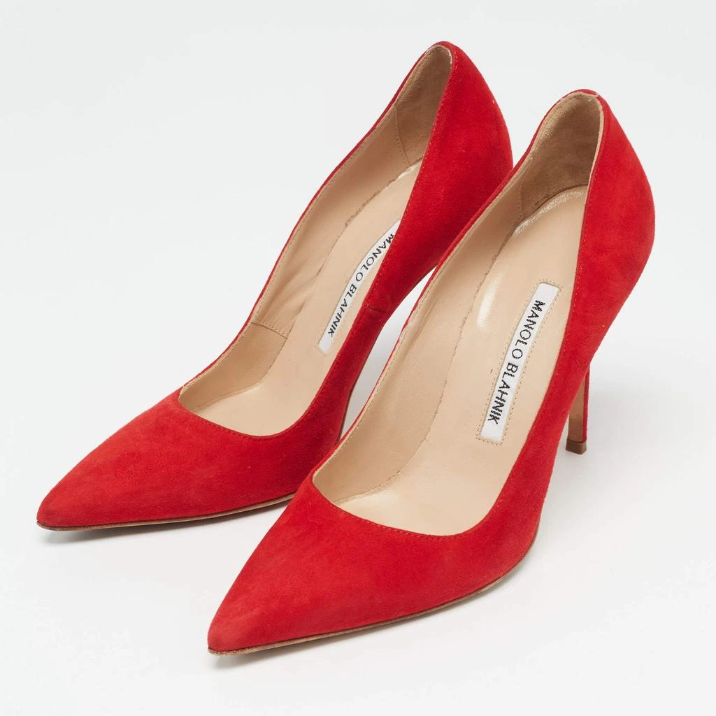 Manolo Blahnik Manolo Blahnik Red Suede BB Pumps Size 36.5 3