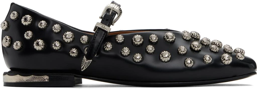 Toga Pulla Black Polido Ballerina Flats 1
