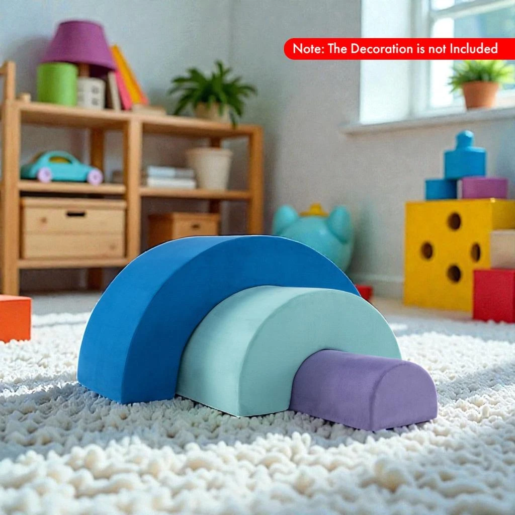 Hivvago Foam Rainbow Climber Set with Washable Fabric Covers for Kids 2