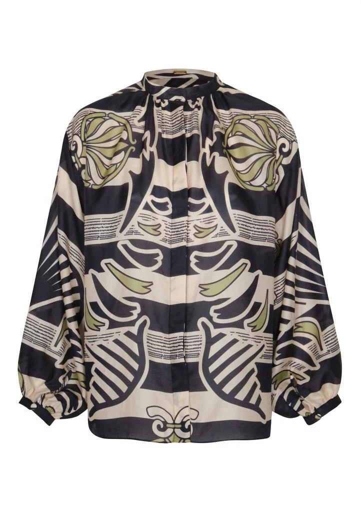 Juan de Dios Juan De Dios - Don Simon Cotton Silk Blouse navy OrnMent stripes 2