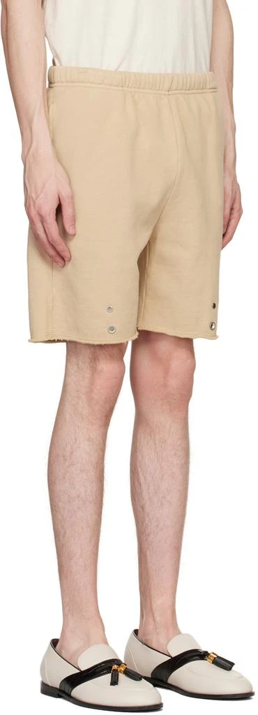 Les Tien Beige Snap Front Shorts 2