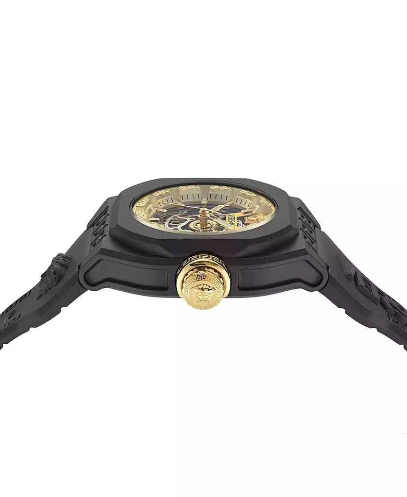 Versace Men's Swiss Automatic V-Legend Skeleton Black Rubber Strap Watch 42mm 2