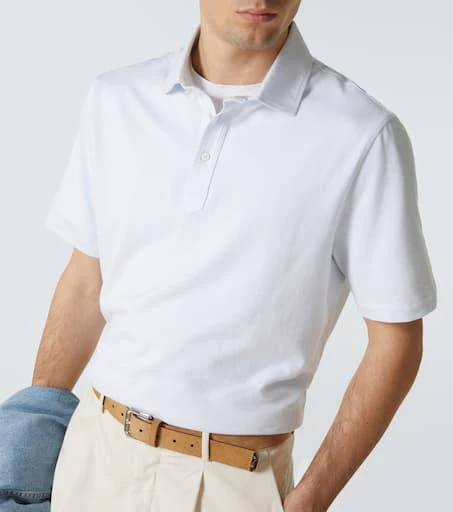 Brunello Cucinelli Cotton and linen piqué polo shirt 5