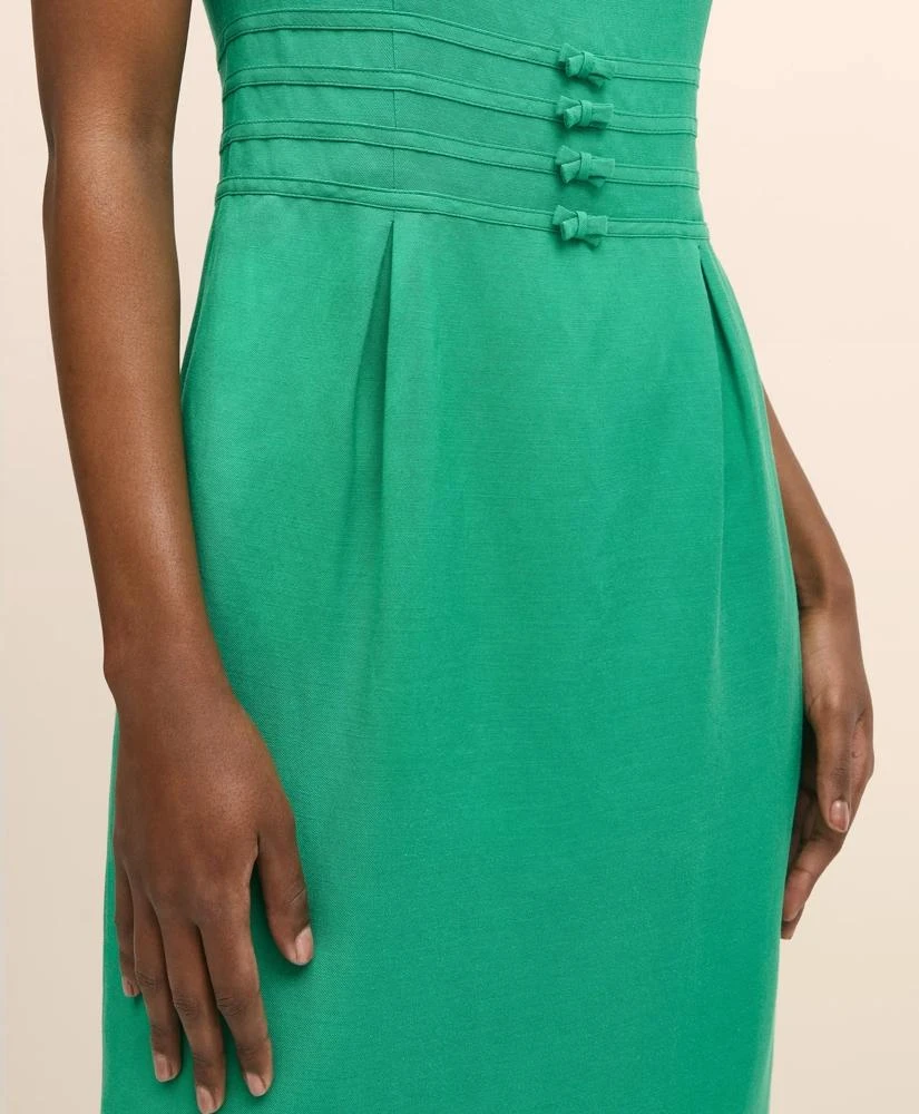 Linen Blend Bow Sheath Dress Linen Blend Bow Sheath Dress