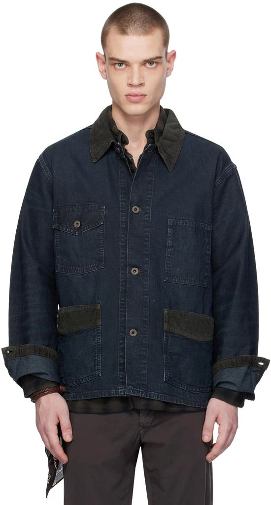 RRL Indigo Buttoned Denim Jacket 1