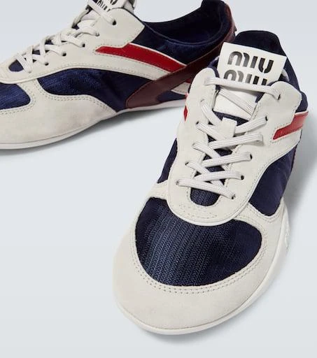 Miu Miu Gymnasium suede-trimmed sneakers 3