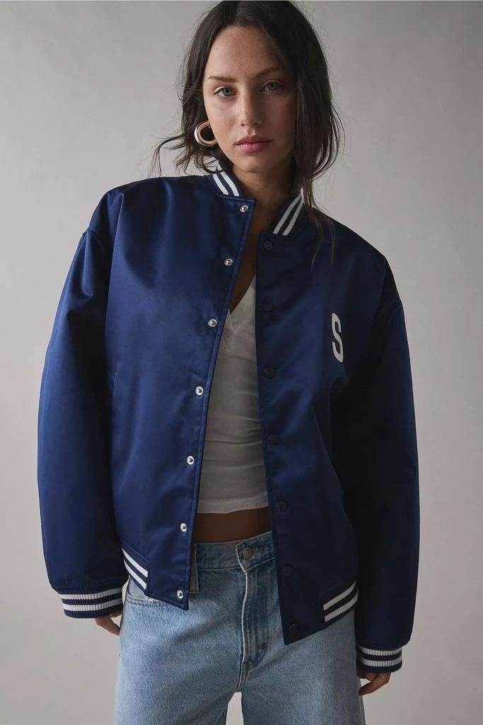 House Of Sunny House Of Sunny Satin Club Varsity Bomber Jacket 2