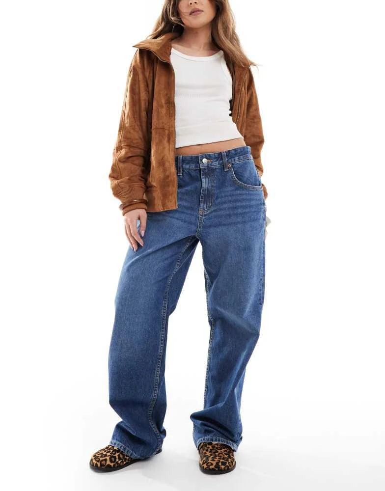 ASOS ASOS DESIGN  baggy wide leg jean in dark blue 1