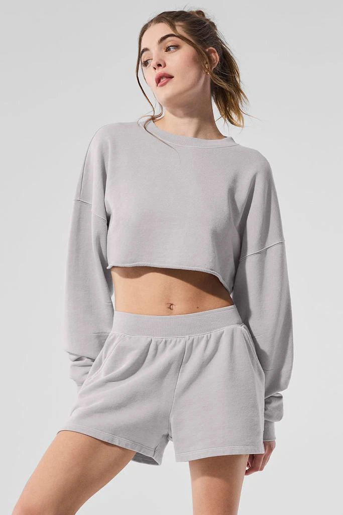 Alo Washed Extreme Cropped Pullover - Cool Grey Wash 4