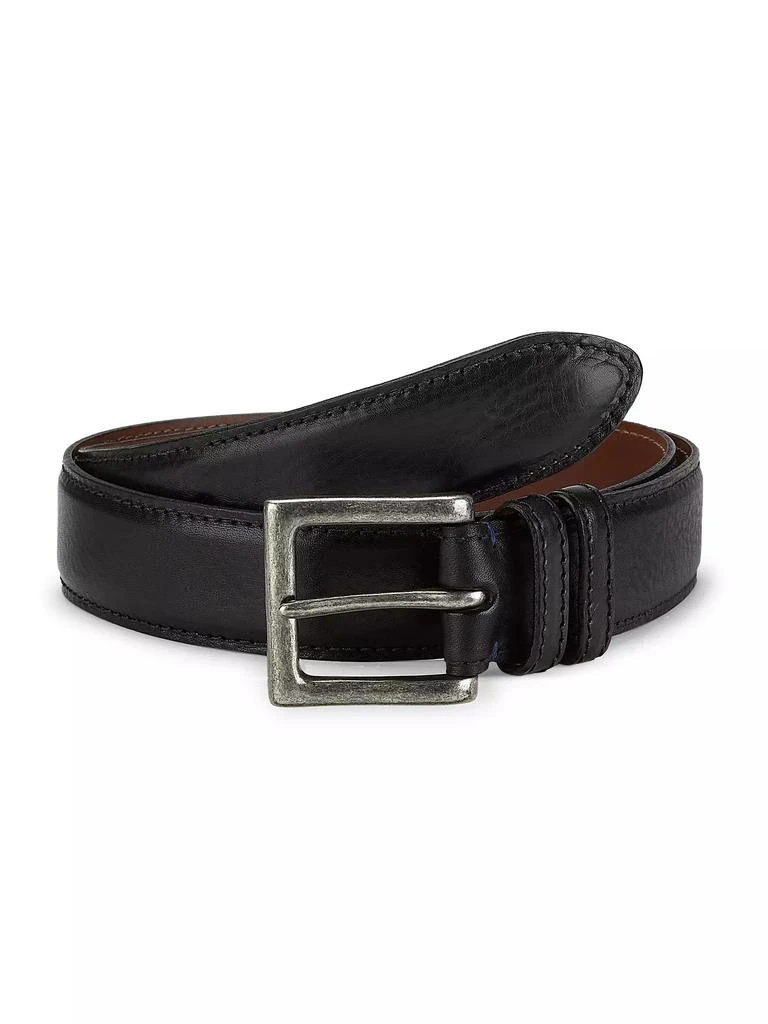 Saks Fifth Avenue COLLECTION Shrunken Calfskin Leather Belt 1