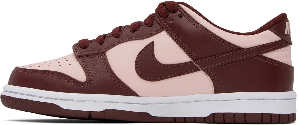 NIKE Big Kids Burgundy & Pink Dunk Low Sneakers 3