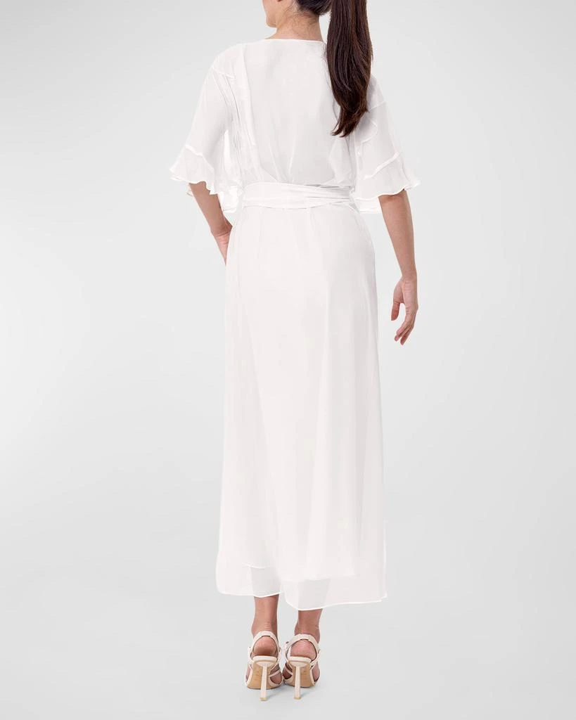 Christine Lingerie Angel Flutter-Sleeve Sheer Silk Chiffon Robe 3
