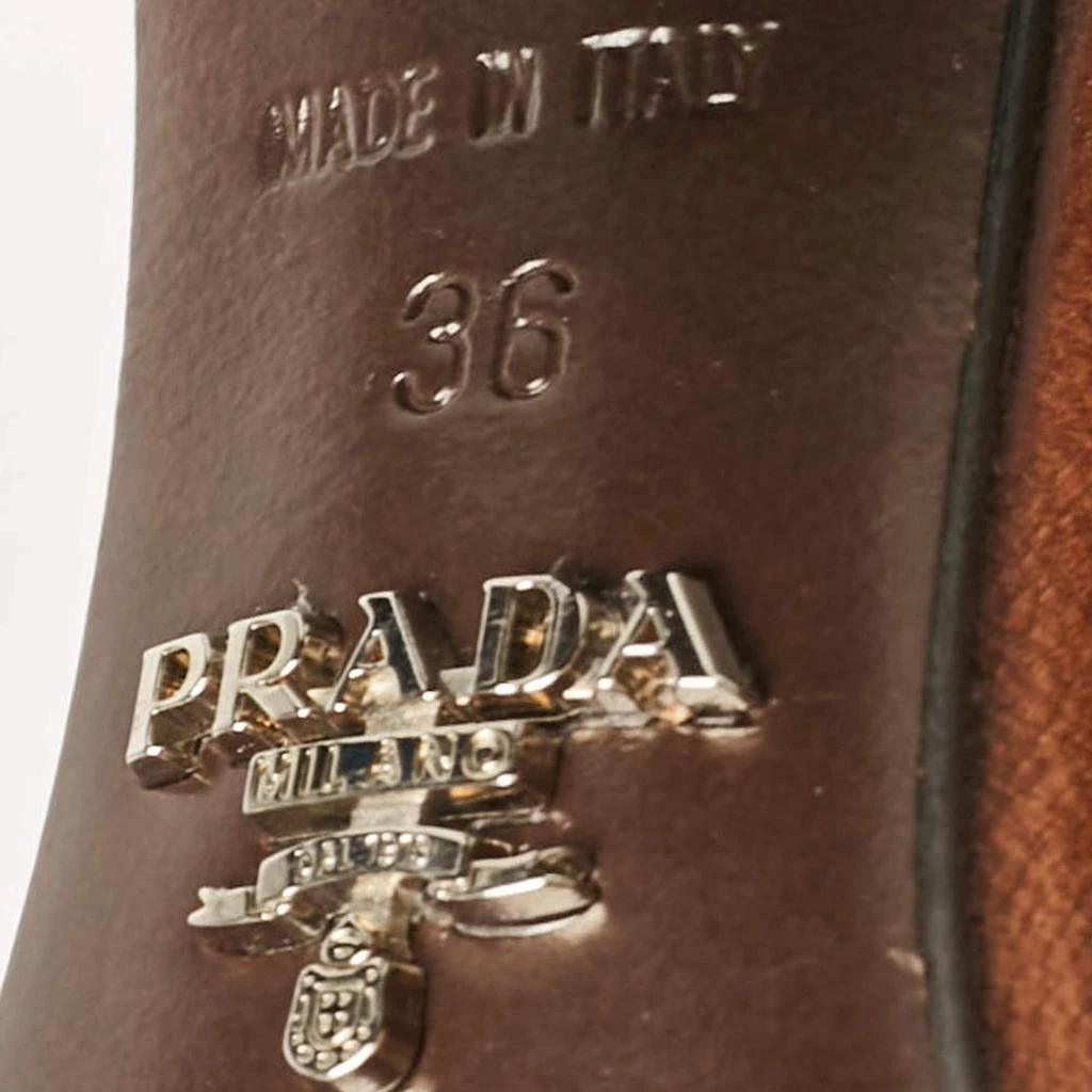 Prada Prada Purple/Brown Leather Ankle Strap Sandals Size 36 8