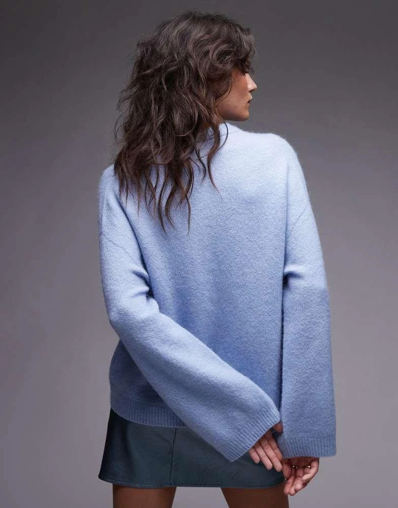 ARKET ARKET super soft alpaca and wool blend relaxed sweater in blue 4