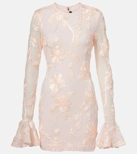 ROTATE Birger Christensen Embroidered mesh minidress 1