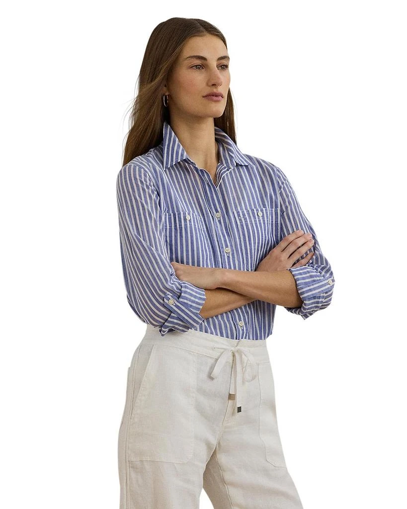 Ralph Lauren Relaxed Fit Voile Roll Tab Sleeve Shirt 1