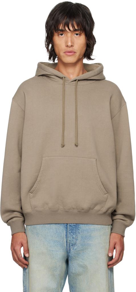 AURALEE Brown Smooth Soft Sweat Hoodie