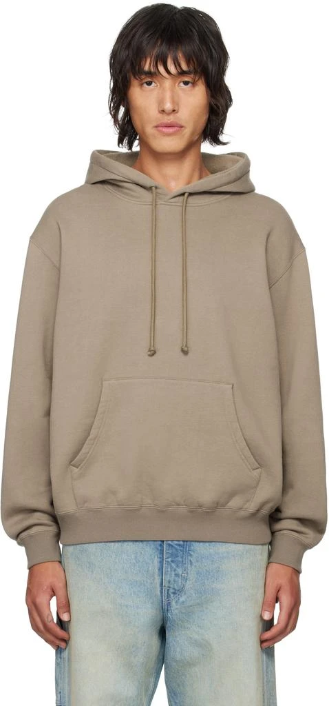 AURALEE Brown Smooth Soft Sweat Hoodie 1