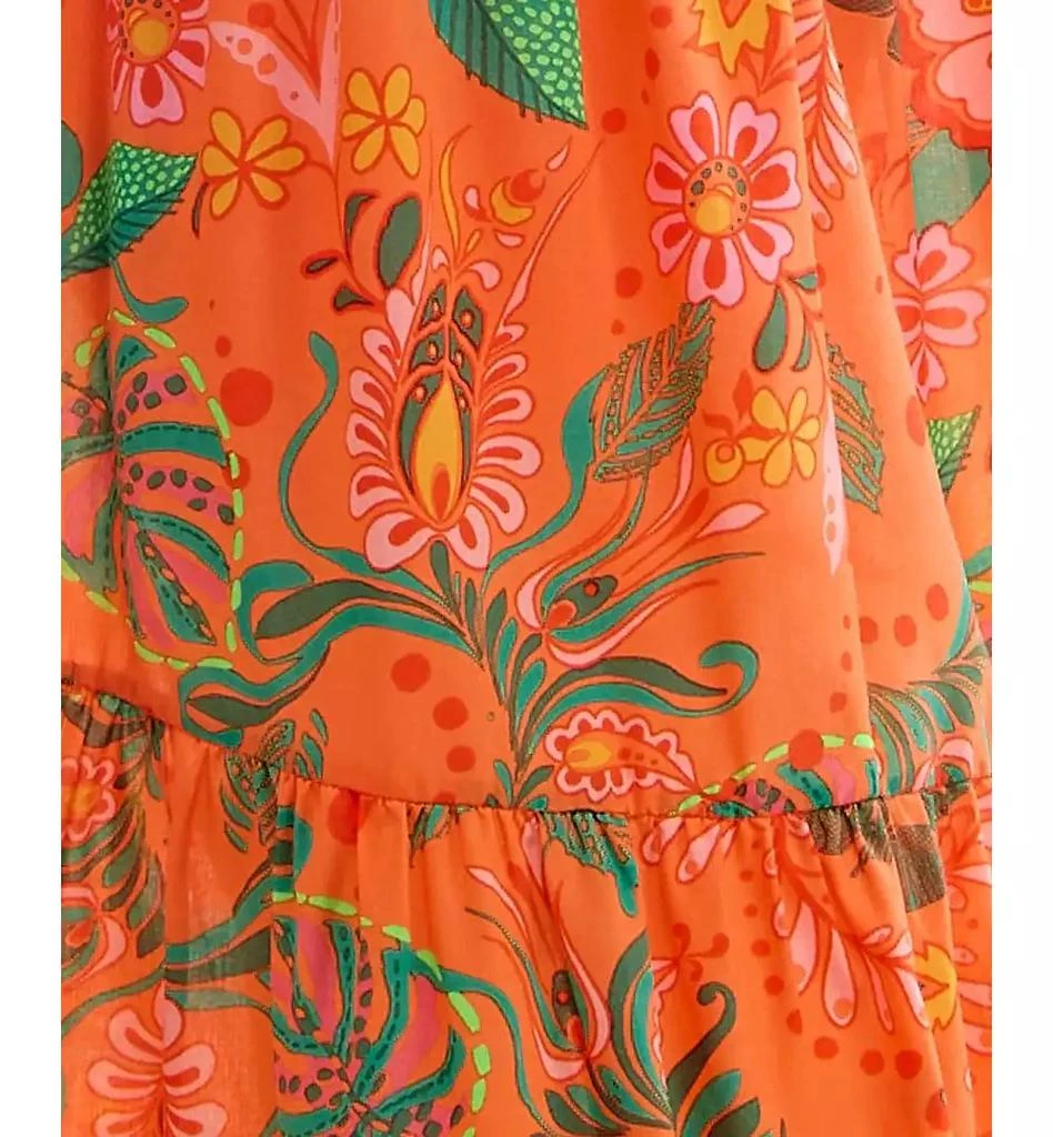 Crystal Doll Juniors' Printed Keyhole Tiered Maxi Dress 4