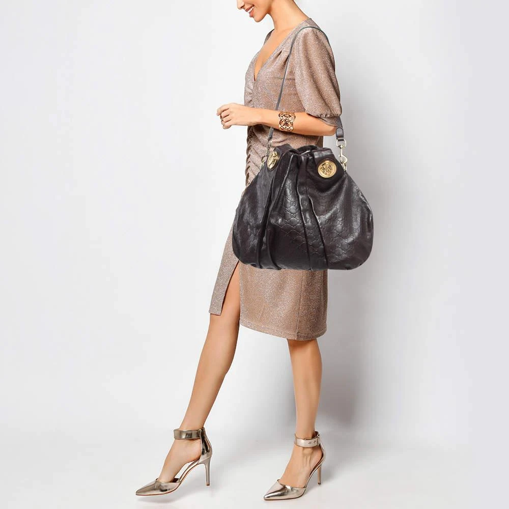 Gucci Gucci Dark Brown Guccissima Leather Large Hysteria Hobo 2