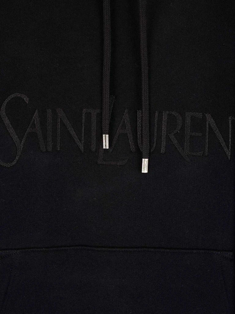 Yves Saint Laurent Saint Laurent Logo Detailed Drawstring Hoodie 3