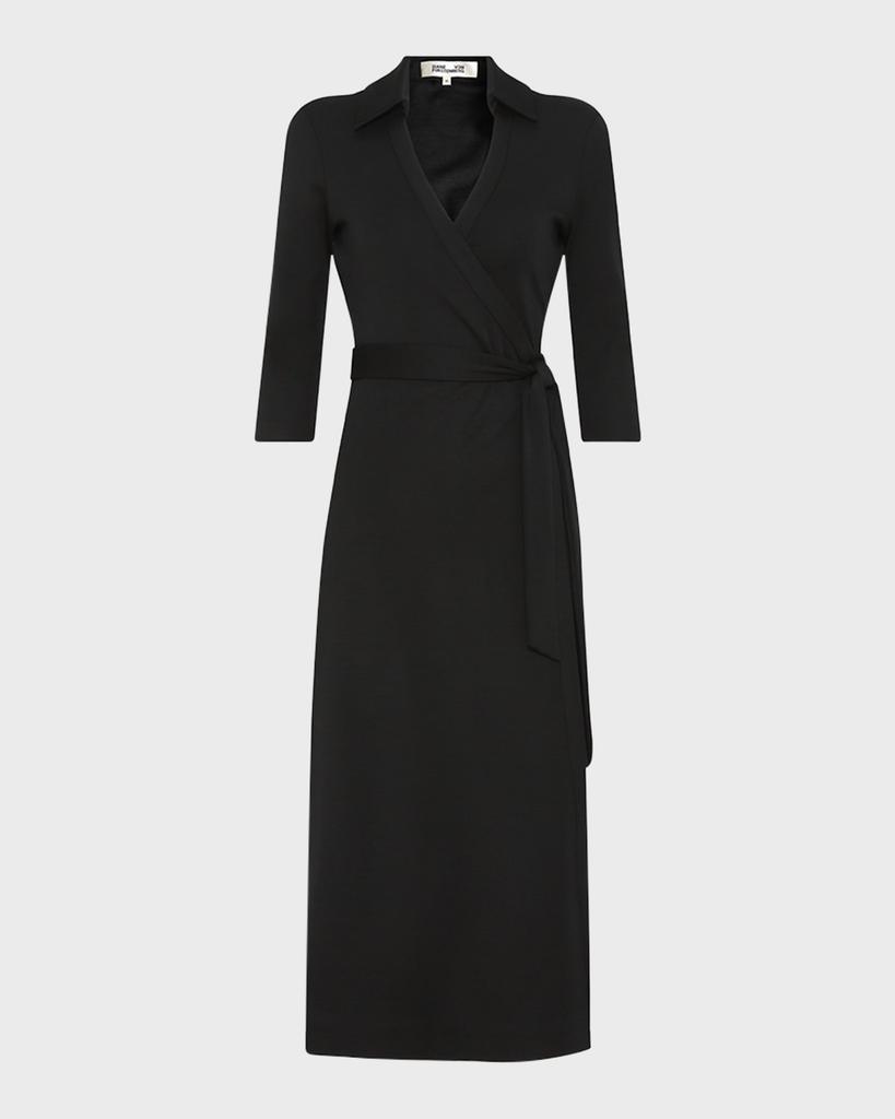 Diane von Furstenberg Abigail 3/4-Sleeve Midi Wrap Dress