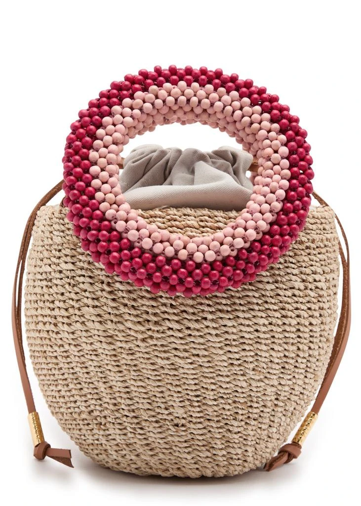 ARANAZ Carmen mini raffia bucket bag 1