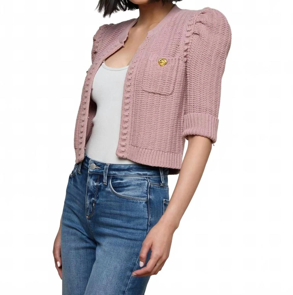 L
Agence Delilah Crop Textured Cardigan In Light Mauve 2